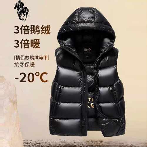 2024新款黑金鵞絨羽絨服女馬夾背心加厚冬季情侶男女同款短款馬甲 2024新款黑金鵞絨羽絨服女馬夾背心加厚冬季情侶男女同款短款馬甲