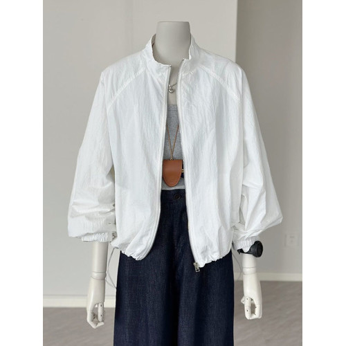 時髦小立領寬松防曬衣薄款外套休閒沖鋒衣夏秋戶外休閒運動夾克女 時髦小立領寬松防曬衣薄款外套休閒沖鋒衣夏秋戶外休閒運動夾克女