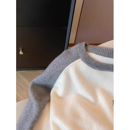 軟糯慵懶撞色刺綉毛衣女秋冬加厚韓系插肩袖顯瘦打底針織衫上衣潮