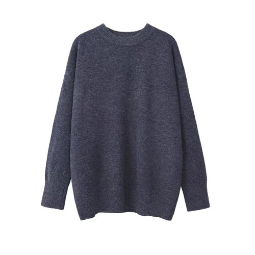 浣熊絨毛衣女加絨加厚秋冬季新款圓領針織衫慵懶寬松套頭內搭上衣