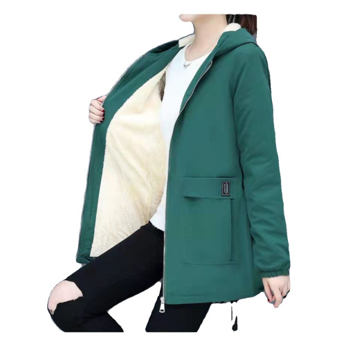 300斤特大碼女裝洋氣風衣秋冬新款中年媽媽休閒秋裝加絨加厚外套