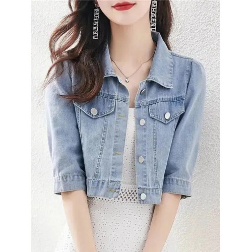 短款牛仔外套女春夏季新款韓版寬松減齡時尚bf小個子束腰上衣夾克 短款牛仔外套女春夏季新款韓版寬松減齡時尚bf小個子束腰上衣夾克