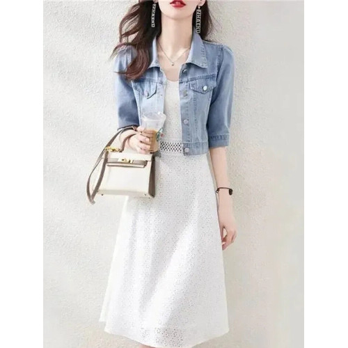 短款牛仔外套女春夏季新款韓版寬松減齡時尚bf小個子束腰上衣夾克 短款牛仔外套女春夏季新款韓版寬松減齡時尚bf小個子束腰上衣夾克