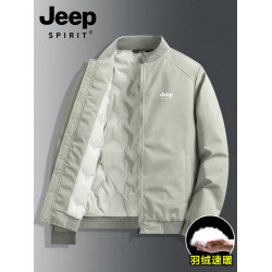 JEEP輕薄羽絨服男款秋冬季2025新款加厚夾棉棒球服男士夾克外套