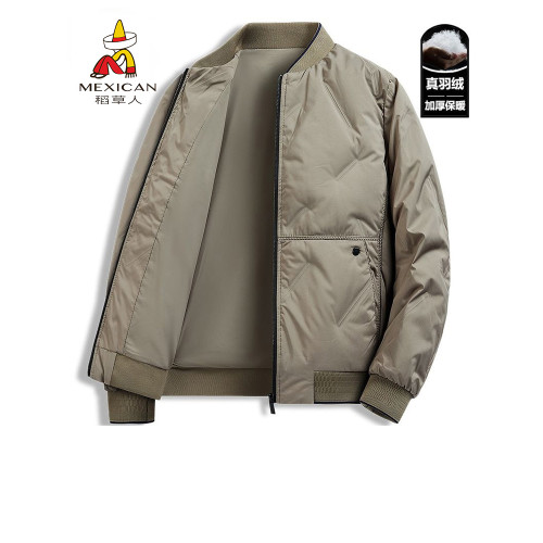 稻草人保暖棒球領輕薄羽絨服男冬季加厚防風抗寒灰鴨絨夾克外套 稻草人保暖棒球領輕薄羽絨服男冬季加厚防風抗寒灰鴨絨夾克外套
