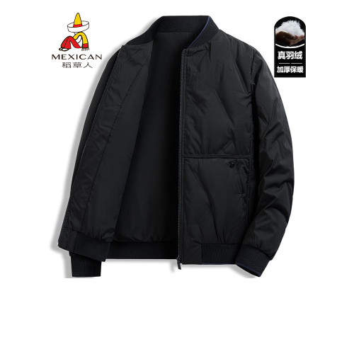 稻草人保暖棒球領輕薄羽絨服男冬季加厚防風抗寒灰鴨絨夾克外套 稻草人保暖棒球領輕薄羽絨服男冬季加厚防風抗寒灰鴨絨夾克外套