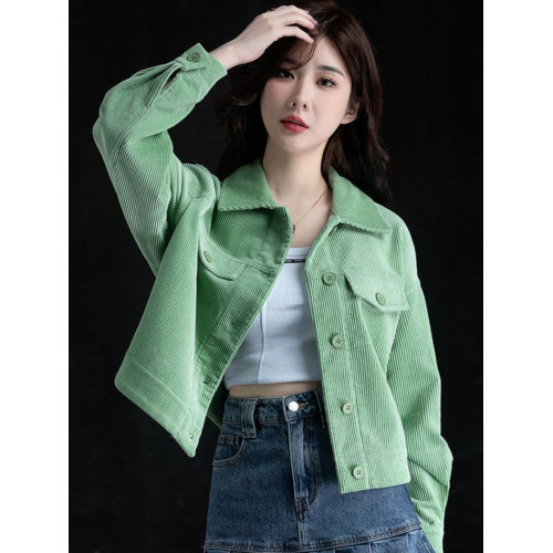 春秋季新款氣質百搭燈芯絨襯衫女設計感小衆別致短款小外套女上衣 春秋季新款氣質百搭燈芯絨襯衫女設計感小衆別致短款小外套女上衣