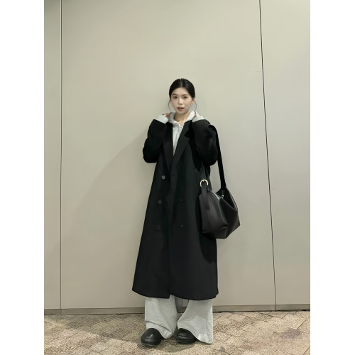 黑色毛呢外套女2025新款秋冬季高級感小個子中長款赫本風呢子大衣