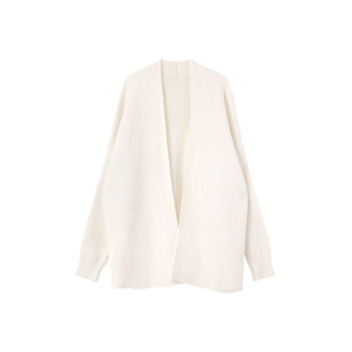 白色軟糯毛衣開衫外套女秋冬季韓系穿搭寬松慵懶風中長款針織上衣