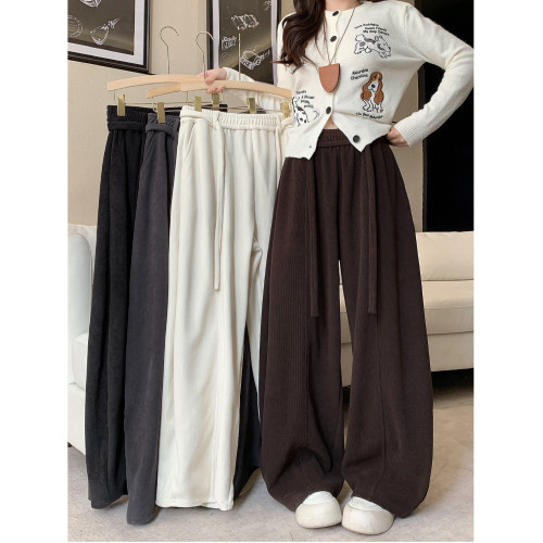 南小蔓大碼女裝2025秋冬季新款濶腿彎刀褲加厚歐棉絨顯瘦長褲 南小蔓大碼女裝2025秋冬季新款濶腿彎刀褲加厚歐棉絨顯瘦長褲