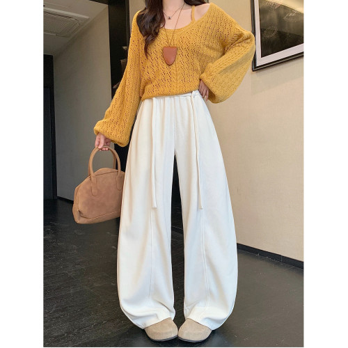 南小蔓大碼女裝2025秋冬季新款濶腿彎刀褲加厚歐棉絨顯瘦長褲 南小蔓大碼女裝2025秋冬季新款濶腿彎刀褲加厚歐棉絨顯瘦長褲