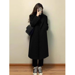 格子毛呢外套女小個子2025新款冬季高級感赫本風西裝正肩呢子大衣