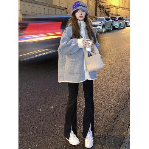 大碼女裝2025冬季新款胖mm韓版寬松顯瘦連帽加厚仿羊羔毛棉衣外套