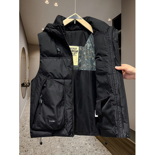 2025冬季鳥家男士羽絨馬甲連帽加厚潮白鴨絨馬夾情侶保暖坎肩外套 2025冬季鳥家男士羽絨馬甲連帽加厚潮白鴨絨馬夾情侶保暖坎肩外套