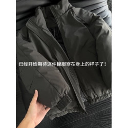 cleanfit深灰色飛行夾克羽絨棉服男款冬季立領棒球服美式棉衣外套