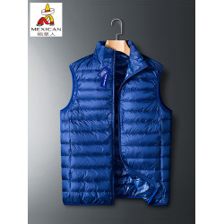 稻草人輕薄羽絨馬甲男春秋冬保暖休閒潮牌青年坎肩背心白鴨絨馬夾