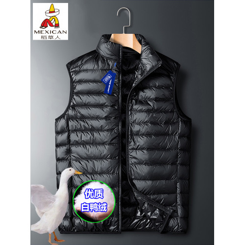 稻草人輕薄羽絨馬甲男春秋冬保暖休閒潮牌青年坎肩背心白鴨絨馬夾