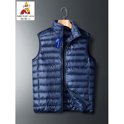 稻草人輕薄羽絨馬甲男春秋冬保暖休閒潮牌青年坎肩背心白鴨絨馬夾