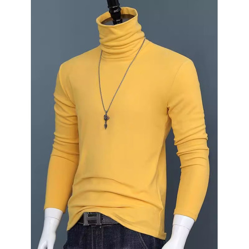 純色高領長袖打底衫男士2024秋冬新款修身秋款秋衣t恤簡約上衣 純色高領長袖打底衫男士2024秋冬新款修身秋款秋衣t恤簡約上衣