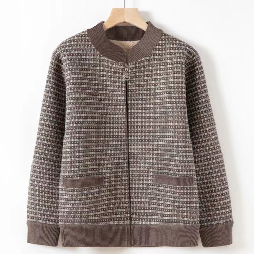 新款媽媽秋冬裝加絨上衣中年婦女拉鍊開衫中老年休閒洋氣春季外套 新款媽媽秋冬裝加絨上衣中年婦女拉鍊開衫中老年休閒洋氣春季外套