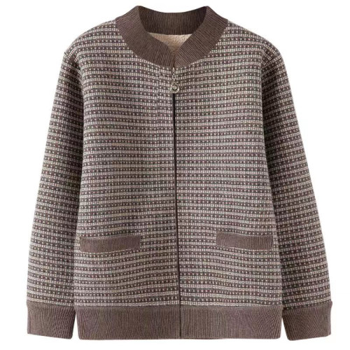 新款媽媽秋冬裝加絨上衣中年婦女拉鍊開衫中老年休閒洋氣春季外套 新款媽媽秋冬裝加絨上衣中年婦女拉鍊開衫中老年休閒洋氣春季外套