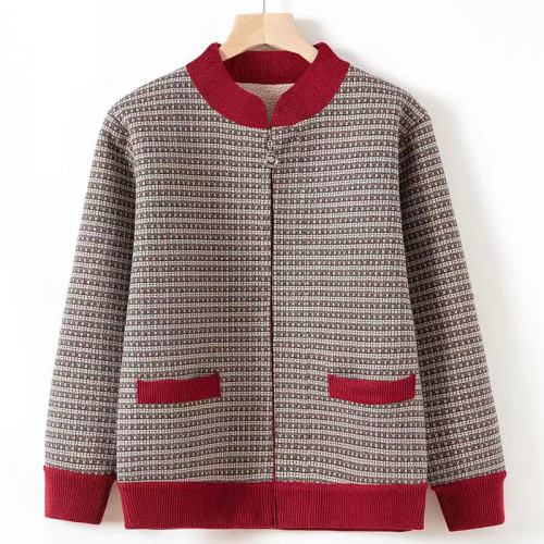 新款媽媽秋冬裝加絨上衣中年婦女拉鍊開衫中老年休閒洋氣春季外套 新款媽媽秋冬裝加絨上衣中年婦女拉鍊開衫中老年休閒洋氣春季外套