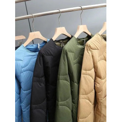 山系戶外 90鴨絨 秋冬情侶款亮色圓領保暖時尚休閒曡穿輕量羽絨服