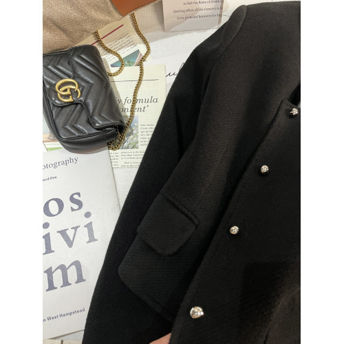 毛呢法式小香風西裝外套女黑色短款2025秋冬季新款高級感氣質百搭