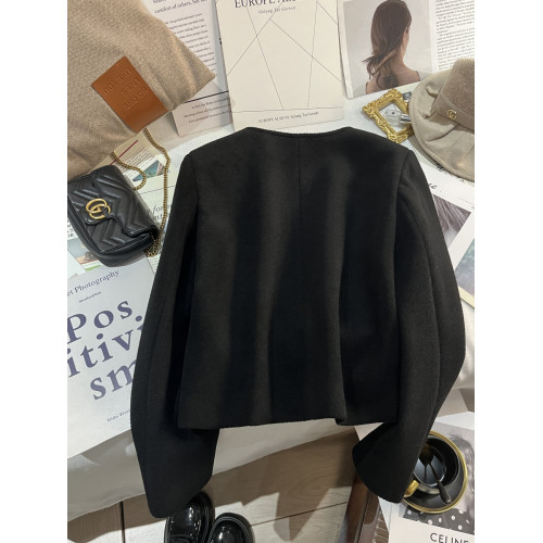 毛呢法式小香風西裝外套女黑色短款2025秋冬季新款高級感氣質百搭