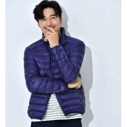 2025秋冬新款男士時尚簡約輕薄立領羽絨服潮流男裝輕便休閒外套潮