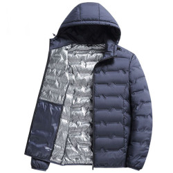 2025新款壓膠鎖溫中年男冬季石墨烯羽絨服輕薄爸爸裝鵞絨保暖外套