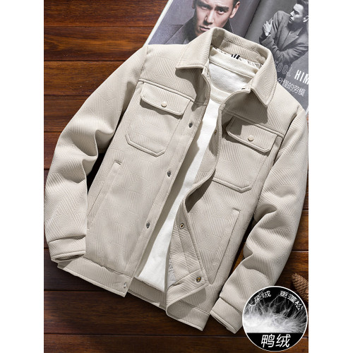 羽絨服男秋冬季2025新款帥氣加厚工裝襯衫翻領冬天裝潮牌鴨絨外套 羽絨服男秋冬季2025新款帥氣加厚工裝襯衫翻領冬天裝潮牌鴨絨外套