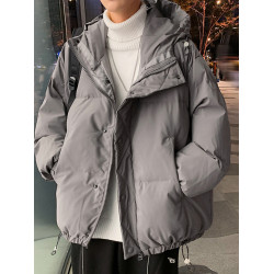 冬季羽絨服男士港風寬松麵包服連帽加厚青少年ins潮大碼外套