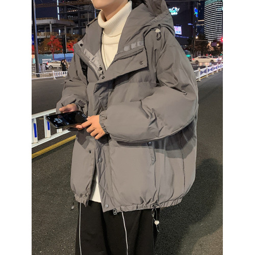 冬季羽絨服男士港風寬松麵包服連帽加厚青少年ins潮大碼外套 冬季羽絨服男士港風寬松麵包服連帽加厚青少年ins潮大碼外套