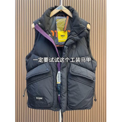 羽絨加厚百搭立領馬甲男士冬季工裝大口袋休閒百搭白鴨絨外套坎肩