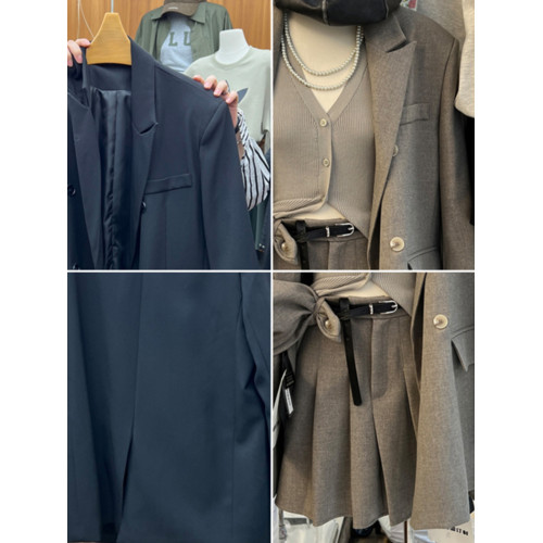 秋季韓版2025年時尚韓國東大門通勤純色簡約成熟氣質百搭西裝外套 秋季韓版2025年時尚韓國東大門通勤純色簡約成熟氣質百搭西裝外套