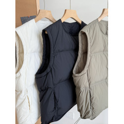 2025秋冬新款羽絨馬甲女短款加厚簡約高級白鴨絨寬松韓系背心外套