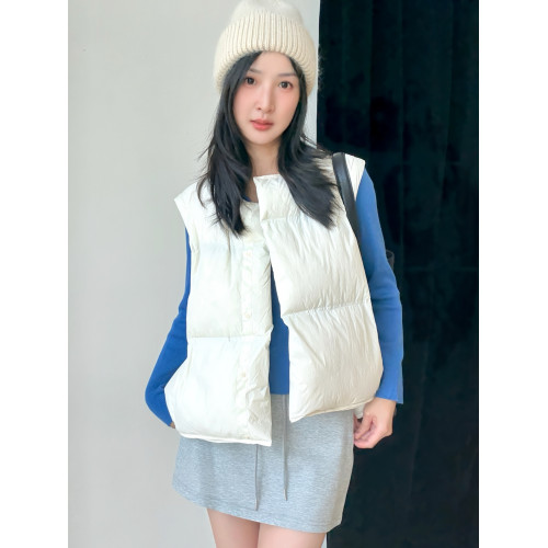 2025秋冬新款羽絨馬甲女短款加厚簡約高級白鴨絨寬松韓系背心外套 2025秋冬新款羽絨馬甲女短款加厚簡約高級白鴨絨寬松韓系背心外套