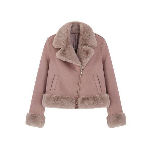 2022秋冬款女裝日系百搭復古機車麂皮絨短外套棉衣小個子上衣女士 2022秋冬款女裝日系百搭復古機車麂皮絨短外套棉衣小個子上衣女士