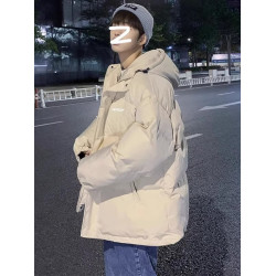 羽絨服男冬寬松加厚保暖大碼冬裝百搭潮流情侶棉襖學生連帽麵包服