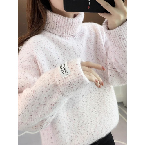 2025年新款爆女士慵懶風雪尼爾高領毛衣女秋冬套頭加厚寬松打底衫 2025年新款爆女士慵懶風雪尼爾高領毛衣女秋冬套頭加厚寬松打底衫