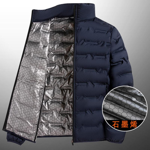 石墨烯羽絨服男款輕薄立領保暖白鴨絨內膽中老年冬季防風防水外套 石墨烯羽絨服男款輕薄立領保暖白鴨絨內膽中老年冬季防風防水外套