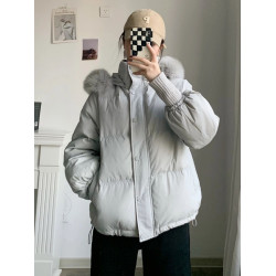 高級oversize麵包服羽絨棉衣棉服女2025秋冬季新款短款大毛領外套