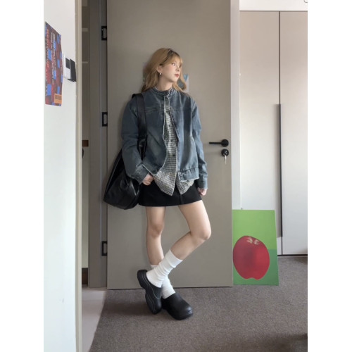 美式高級感做舊牛仔長袖外套女秋季超好看顯瘦別致外搭開衫夾克潮 美式高級感做舊牛仔長袖外套女秋季超好看顯瘦別致外搭開衫夾克潮