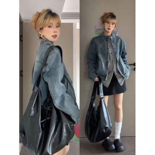 美式高級感做舊牛仔長袖外套女秋季超好看顯瘦別致外搭開衫夾克潮 美式高級感做舊牛仔長袖外套女秋季超好看顯瘦別致外搭開衫夾克潮