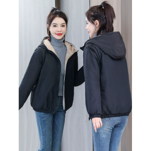 加絨加厚冬季連帽外套女士保暖防水棉衣新款休閒時尚百搭短款上衣 加絨加厚冬季連帽外套女士保暖防水棉衣新款休閒時尚百搭短款上衣