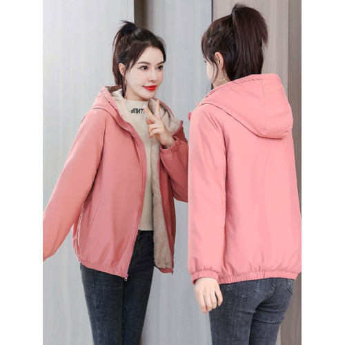 加絨加厚冬季連帽外套女士保暖防水棉衣新款休閒時尚百搭短款上衣 加絨加厚冬季連帽外套女士保暖防水棉衣新款休閒時尚百搭短款上衣