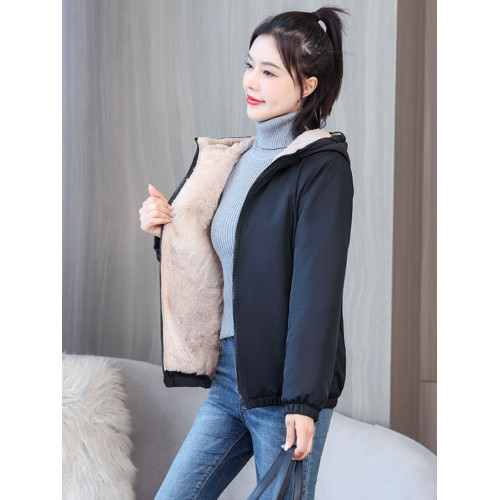 加絨加厚冬季連帽外套女士保暖防水棉衣新款休閒時尚百搭短款上衣 加絨加厚冬季連帽外套女士保暖防水棉衣新款休閒時尚百搭短款上衣