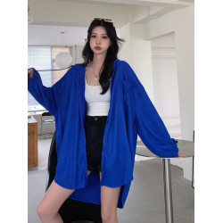 大碼防曬衣女夏季新款胖mm2-300斤寬松設計感小衆外搭開衫薄外套