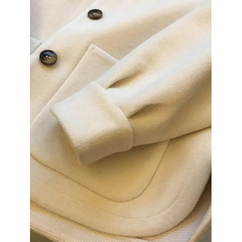 高級感拼接針織連帽毛呢大衣女胖mm大碼300斤加厚假兩件棉服外套